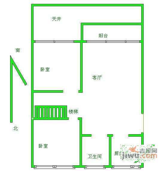 东城家园2室2厅1卫92㎡户型图