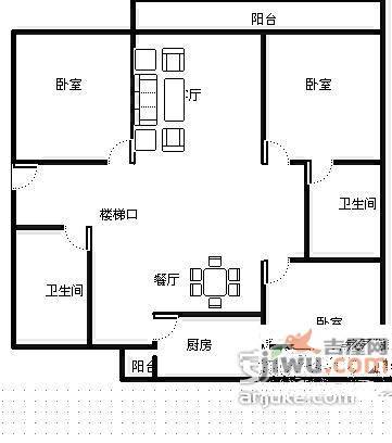 海桐苑4室2厅2卫196㎡户型图