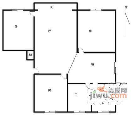 海桐苑3室2厅1卫110㎡户型图