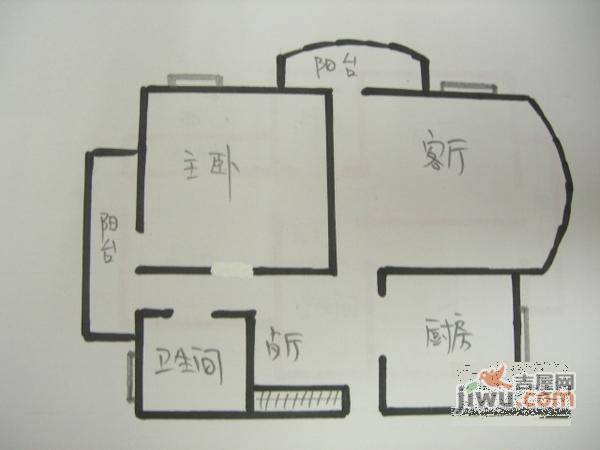 碧云东方公寓1室2厅1卫88㎡户型图