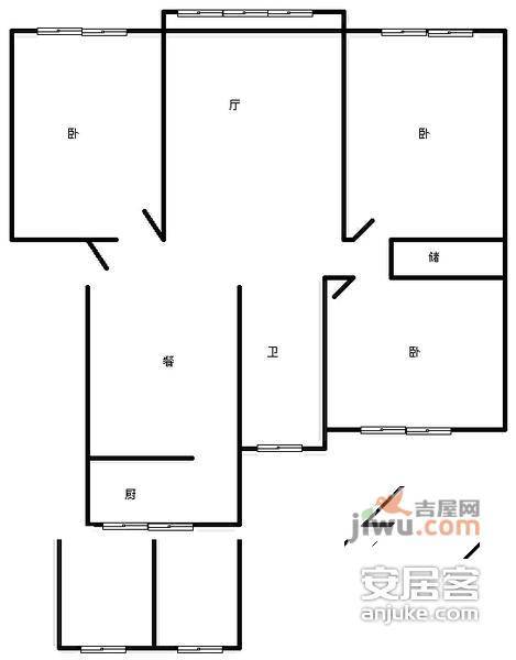 天安花园3室2厅1卫户型图