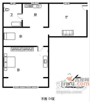 东园二村2室1厅1卫61㎡户型图