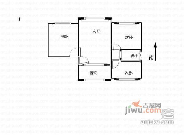 阳升公寓3室2厅1卫110㎡户型图