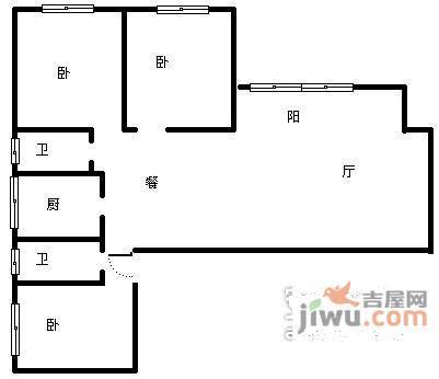 东园四村3室2厅2卫166㎡户型图