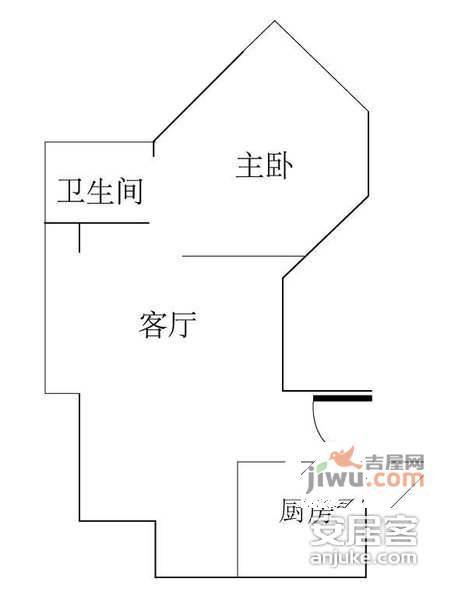 金隆海悦1室2厅1卫户型图