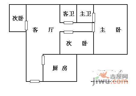 久阳滨江公寓2室1厅1卫79㎡户型图