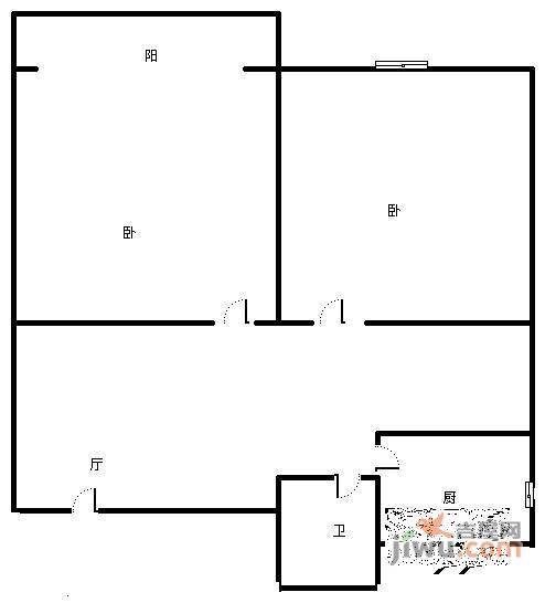 东园一村2室1厅1卫70㎡户型图