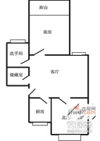 华青公寓3室1厅1卫户型图