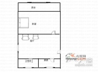 电机五村1室1厅1卫30㎡户型图