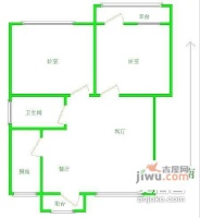 闵行河东小区2室2厅1卫82㎡户型图