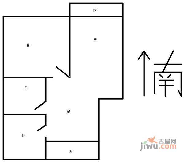 永兆豪庭2室2厅1卫110㎡户型图