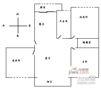 华虹一公寓3室1厅1卫户型图