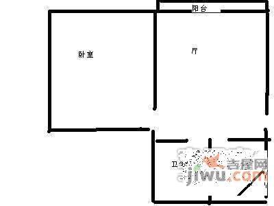 古北首席1室2厅1卫74㎡户型图