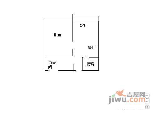 古北首席1室1厅1卫户型图