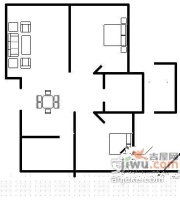 明申花园2室2厅1卫户型图