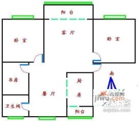 永怡公寓3室2厅1卫121㎡户型图