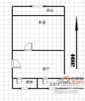 虹鹿花苑第一公寓1室1厅1卫54㎡户型图