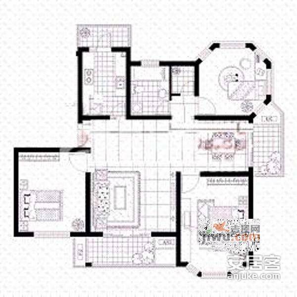 龙柏金铃公寓3室2厅2卫户型图