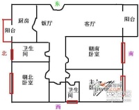 金虹桥井亭苑3室2厅2卫120㎡户型图