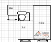 金硕河畔景园1室2厅1卫55㎡户型图