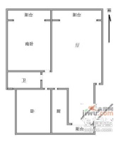 华一新城2室2厅1卫80㎡户型图