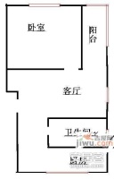 华一新城1室1厅1卫55㎡户型图