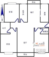 龙祥嘉园3室2厅2卫133㎡户型图