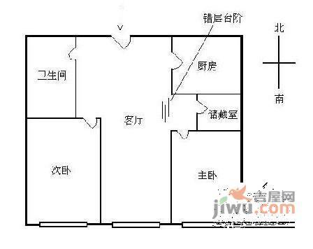 紫藤二村2室2厅1卫户型图