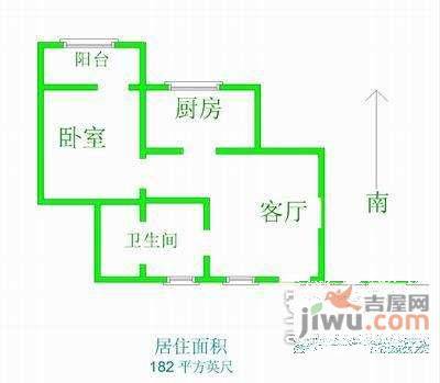 紫藤二村1室1厅1卫72㎡户型图