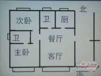 景和茗苑2室2厅2卫96㎡户型图