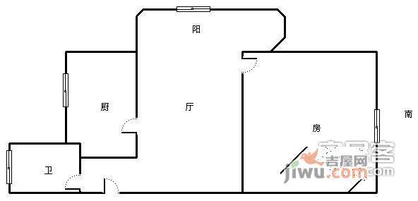 嘉丽苑1室1厅1卫户型图