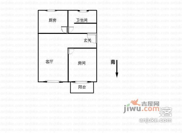 嘉丽苑1室1厅1卫户型图