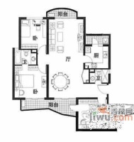 金球花园3室2厅1卫118㎡户型图