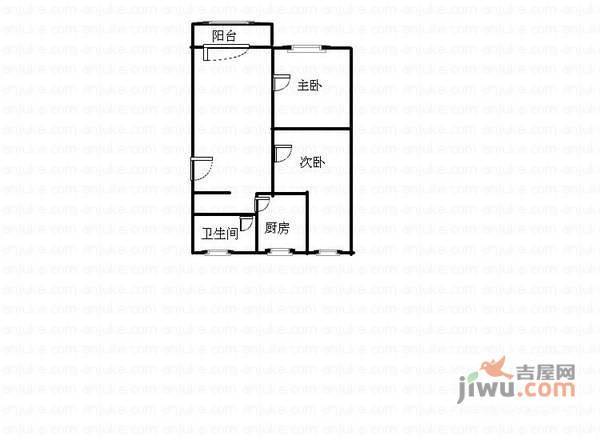 莱茵风尚银座2室2厅1卫100㎡户型图