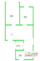 沙申新村2室1厅1卫60㎡户型图