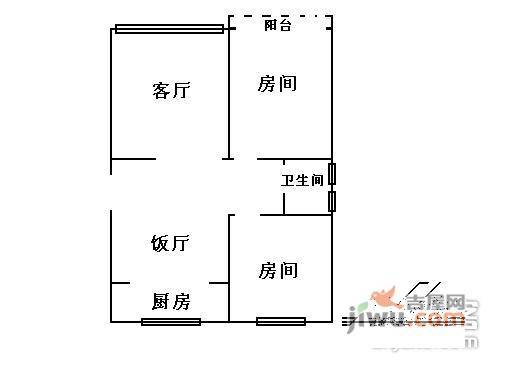 虹梅佳苑2室2厅1卫105㎡户型图