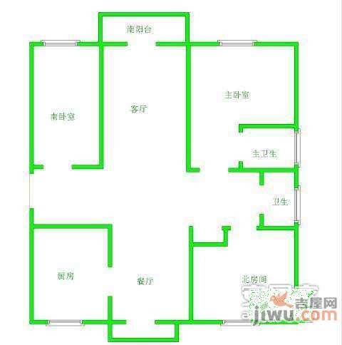 春申丽园一期3室2厅2卫210㎡户型图