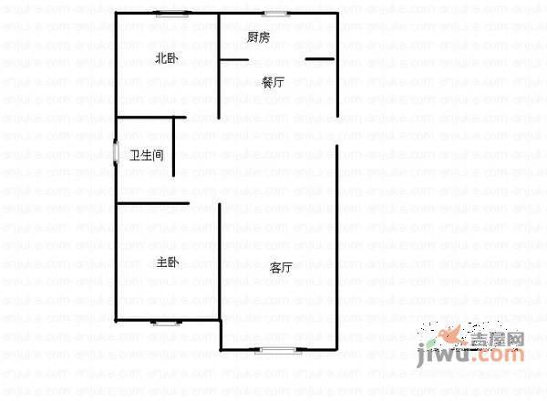 源梦苑2室1厅1卫85㎡户型图