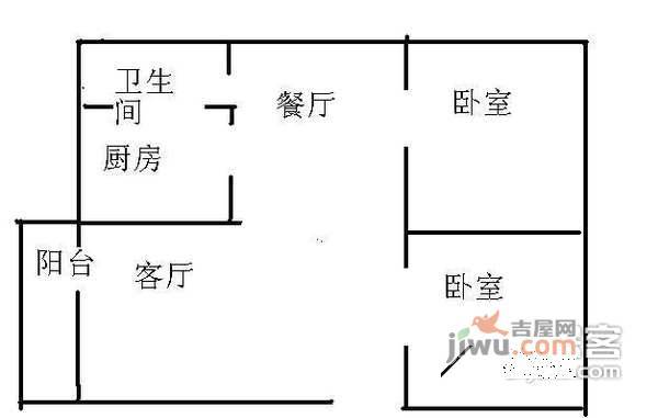 虹梅南苑2室2厅1卫78㎡户型图