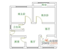 久福公寓3室2厅2卫130㎡户型图