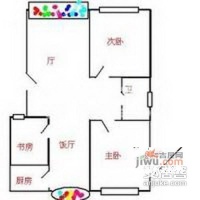 沁春园老三村2室2厅1卫85㎡户型图