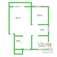 溢发公寓2室1厅1卫56㎡户型图