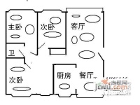 兴中公寓3室2厅2卫104㎡户型图