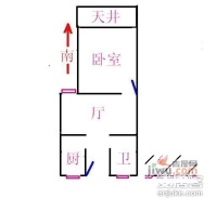 报春四村1室1厅1卫48㎡户型图