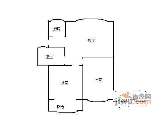 长寿新村2室2厅1卫户型图