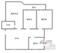 黎安一村3室1厅1卫86㎡户型图