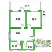 西环三村2室1厅1卫76㎡户型图