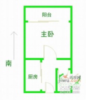 新家园西湖苑小区1室1厅1卫38㎡户型图