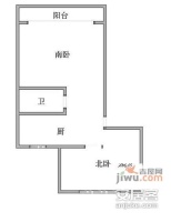 新家园西湖苑小区2室0厅1卫52㎡户型图