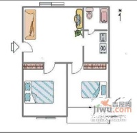 新家园西湖苑小区2室2厅1卫94㎡户型图